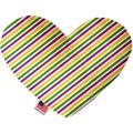Mirage Pet Products Mardi Gras Stripes Stuffing Free 8 in. Heart Dog Toy 1380-SFTYHT8
